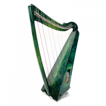 Sonnet Lap Harp - Green w/Quilted Maple