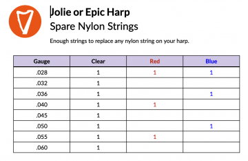 Spare Nylon Strings for Jolie Harp