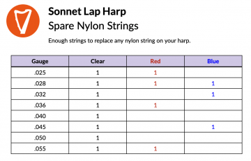 Spare Nylon Strings for Sonnet Lap Harp