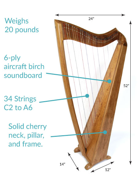 Jolie Harp Specs